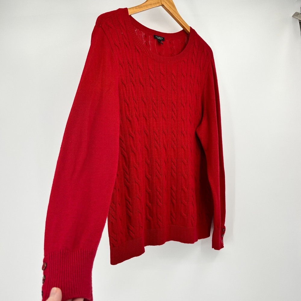Talbots Wool Blend Cable Knit Sweater Women 2X Petite Long Sleeve Preppy Capsule